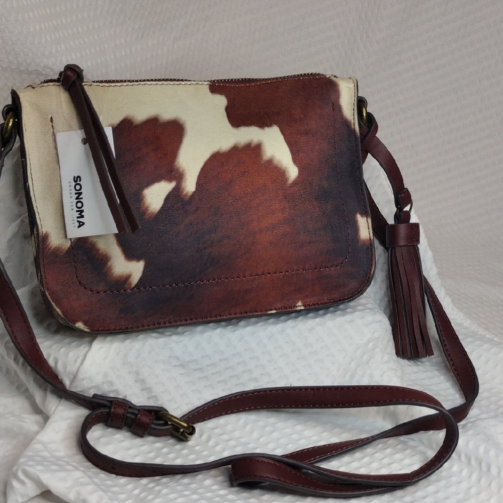 Sonoma Brown and Cream Crossbody Bag